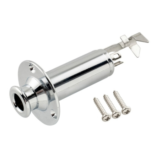 Partsland 1/4 Inch Mono/Stereo Endpin Output Jack Chrome