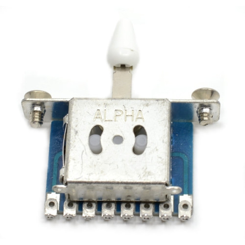 Partsland 5-way Lever Switch Alpha for Electric Guitar, White Knob