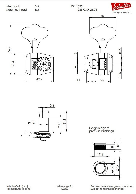 Schaller BM Ladiaca Mechanika Pre Basgitaru Chrom Schaller BM Ladiaca Mechanika Pre Basgitaru Chrom