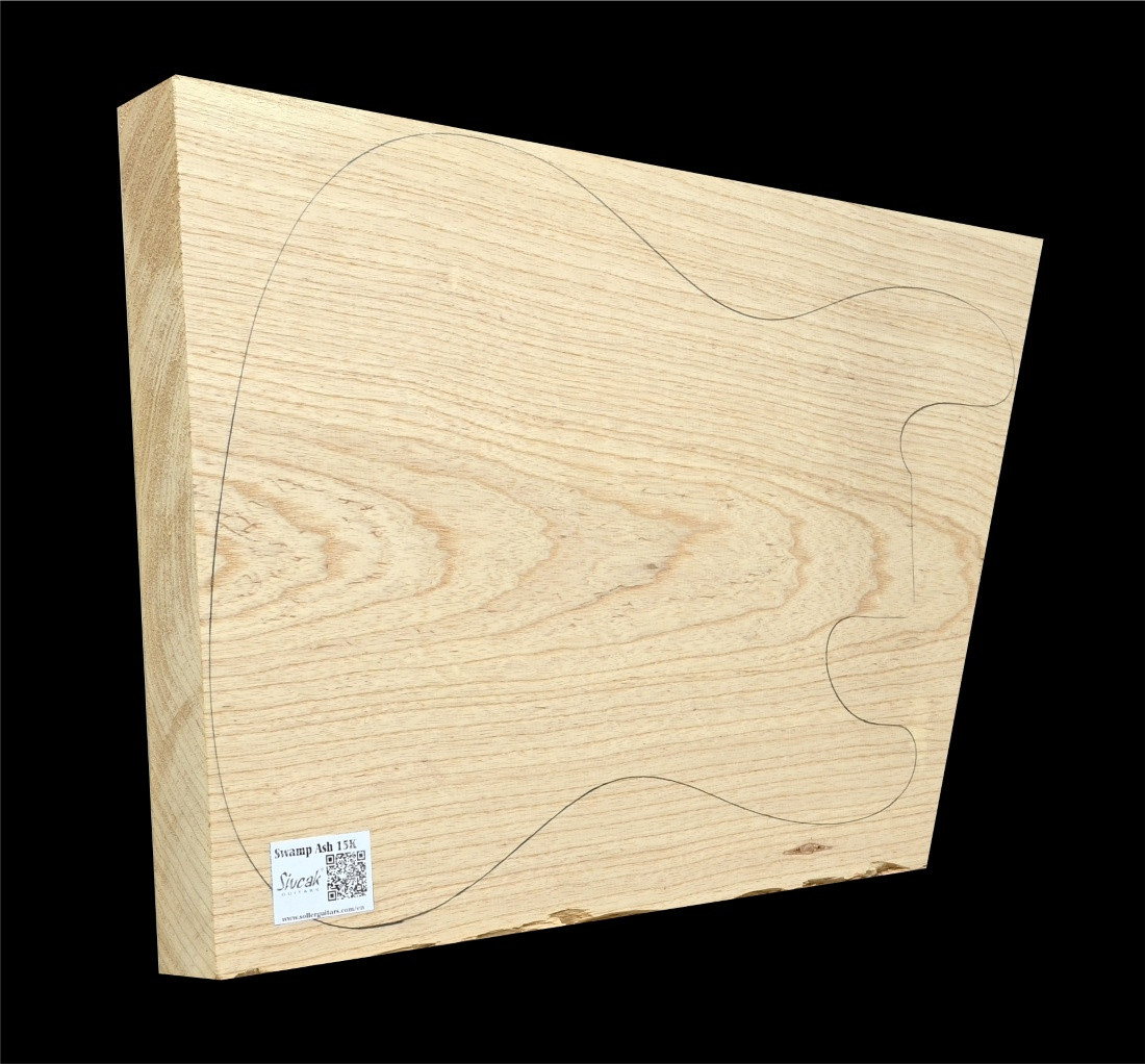 Bahenný Jaseň Drevo Na Gitaru Premium SWE 15K - 570/440 x 365 x 46 mm 3,5kg!