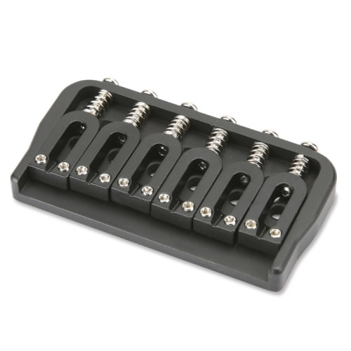 Partsland PGT6 BK – Hardtail Bridge for 6-string ST-Style Guitar, Black