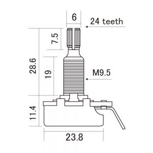 CTS Potentiometer B(lin)500K Long