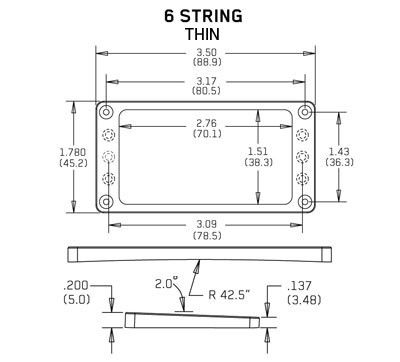 EMG pickup frame Arched 6 medium white EMG pickup frame Arched 6 medium white