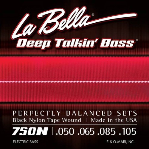 LaBella 750N Black Nylon Struny pre Bezpražcovú Basgitaru 050-105