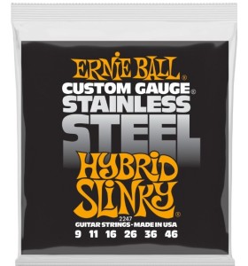 Ernie Ball Stainless Steel Hybrid Slinky Electric Guitar Strings .009-046