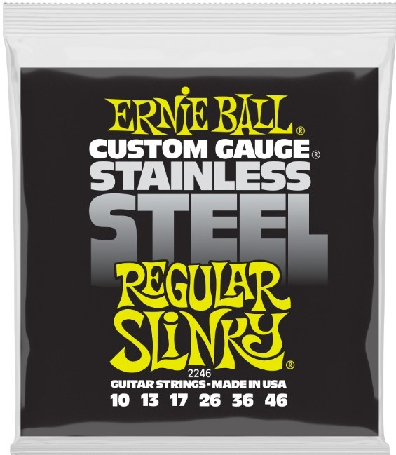 Ernie Ball 2246 Stainless Steel Regular Slinky Electric Guitar Strings .010-.046