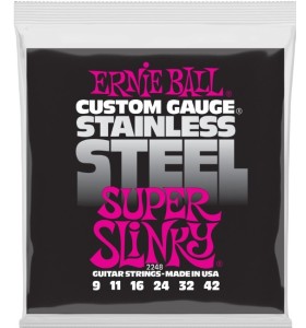 Ernie Ball Stainless Steel Super Slinky Struny pre Elektrickú Gitaru .009-042