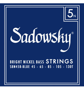 Sadowsky Blue Label Struny pre 5-strunovú Basgitaru 045-130T Nikel