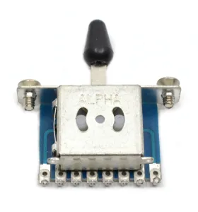 Partsland 3-polový páčkový prepínač Alpha na elektrickú gitaru, Čierny gombík