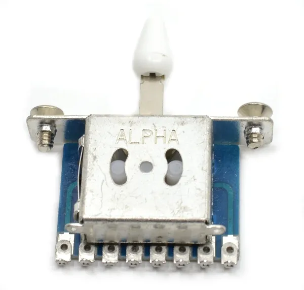 Partsland 5-polový páčkový prepínač Alphana elektrickú gitaru, Biely gombík
