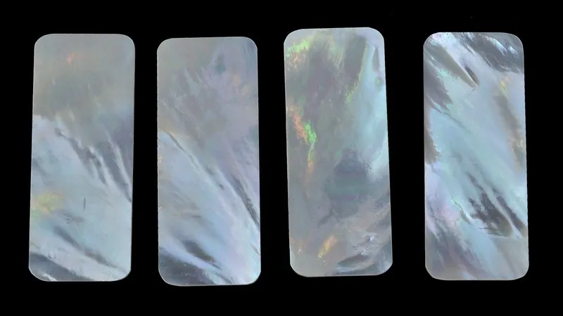 White Mother of Pearl Inlay Blank – Perleťový blok 50 x 20 x 1,5 mm