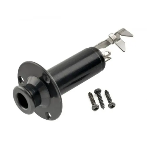 Partsland 1/4 Inch Mono/Stereo Endpin Výstupný Jack Čierna