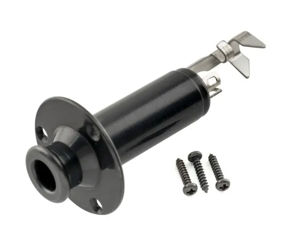 Partsland 1/4 Inch Mono/Stereo Endpin Výstupný Jack Čierna