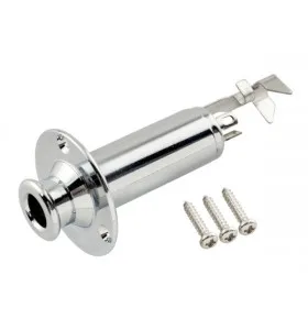 Partsland 1/4 Inch Mono/Stereo Endpin Výstupný Jack Chrom