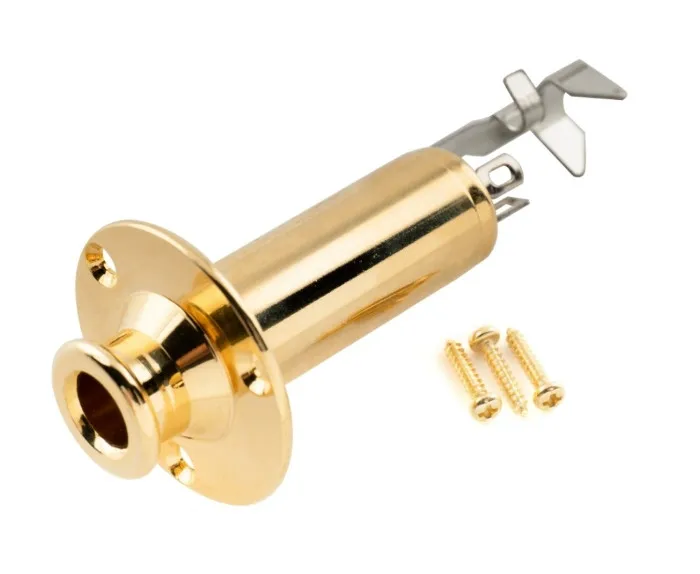 Partsland 1/4 Inch Mono/Stereo Endpin Výstupný Jack Zlatá