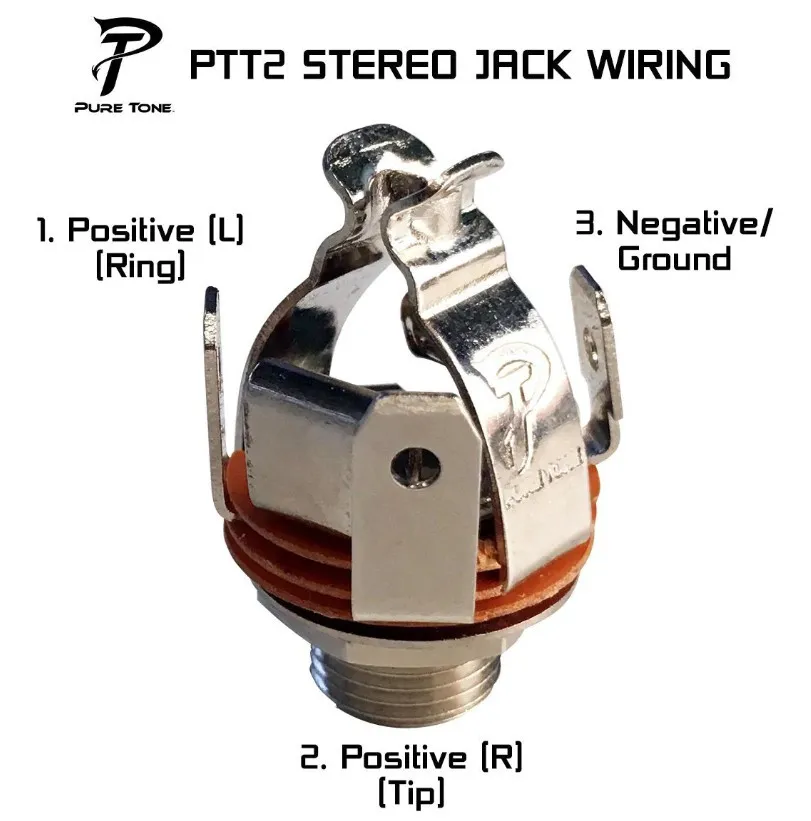Pure Tone PTT2BN Stereo Multi-Contact 1/4″ Výstupný Jack Čierna 
