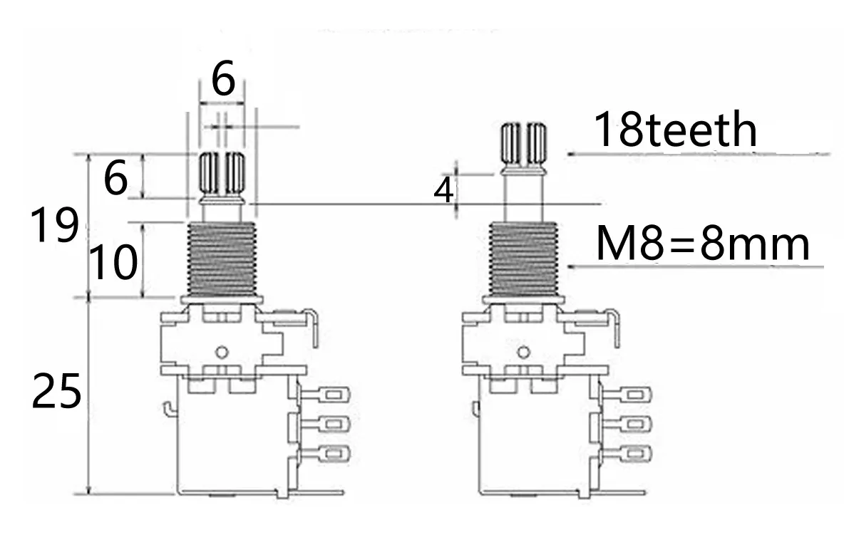 Partsland Potenciometer A500K Push-Pull L Partsland Potenciometer A500K Push-Pull L