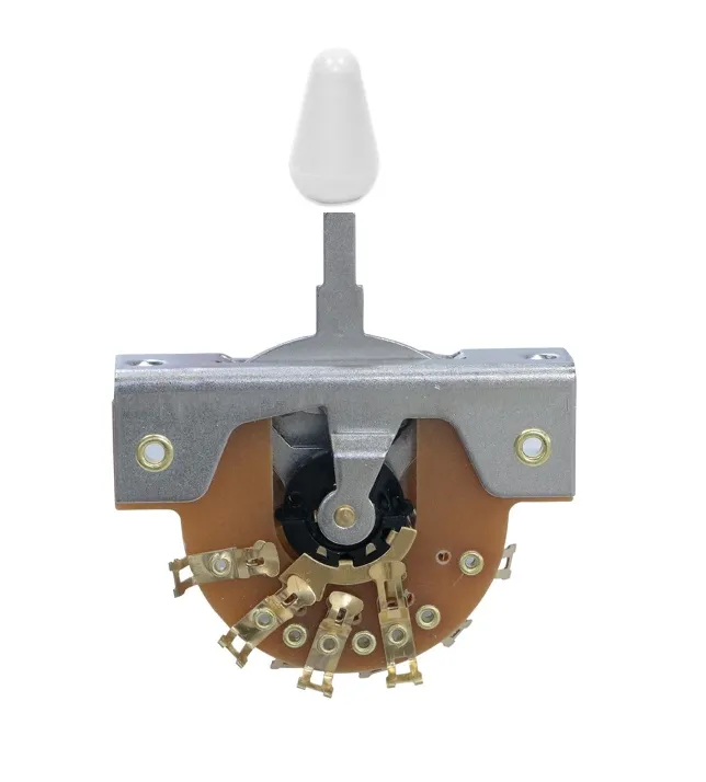 Hosco DM-50G 5-pólový Prepínač pre Stratocaster, Gombík Biely