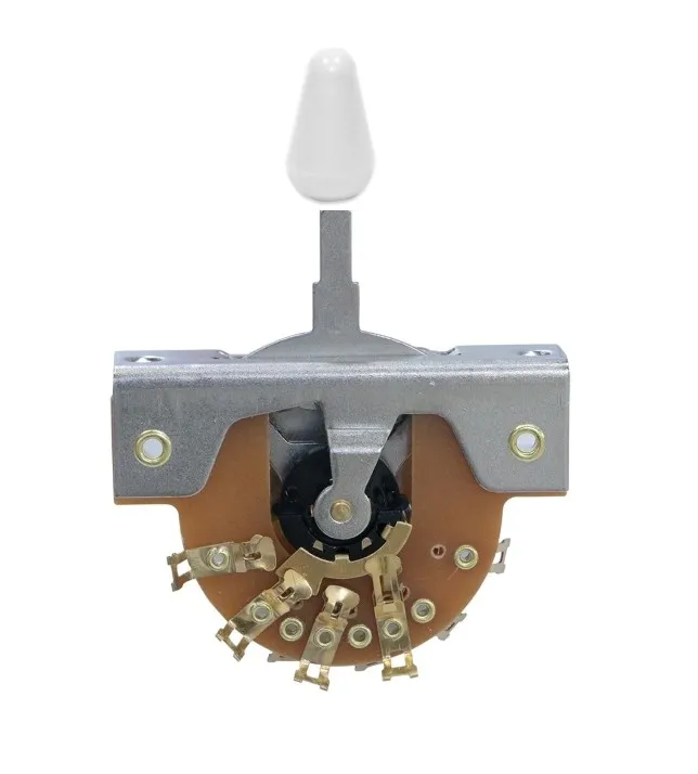 Hosco DM-50G 5-pólový Prepínač pre Stratocaster, Gombík Biely