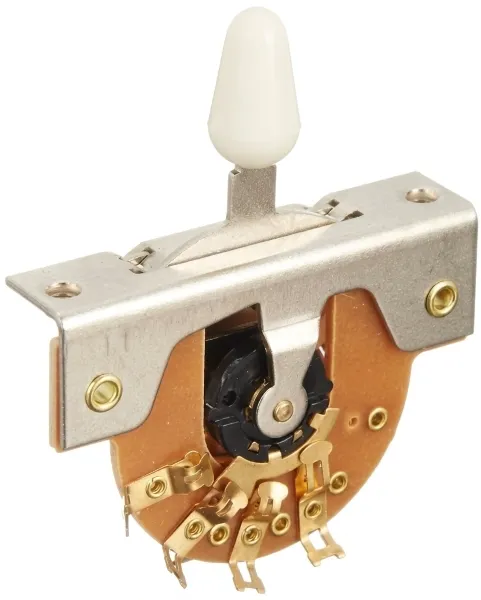 Hosco DM-30G 3-pólový Prepínač pre Gitaru Telecaster, Gombik Biely