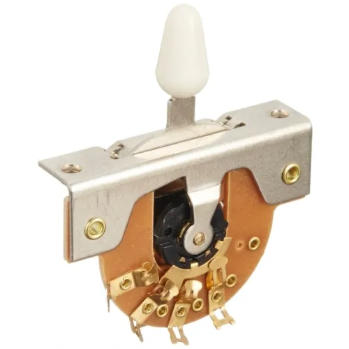 Hosco DM-30G 3-pólový Prepínač pre Gitaru Telecaster, Gombik Biely