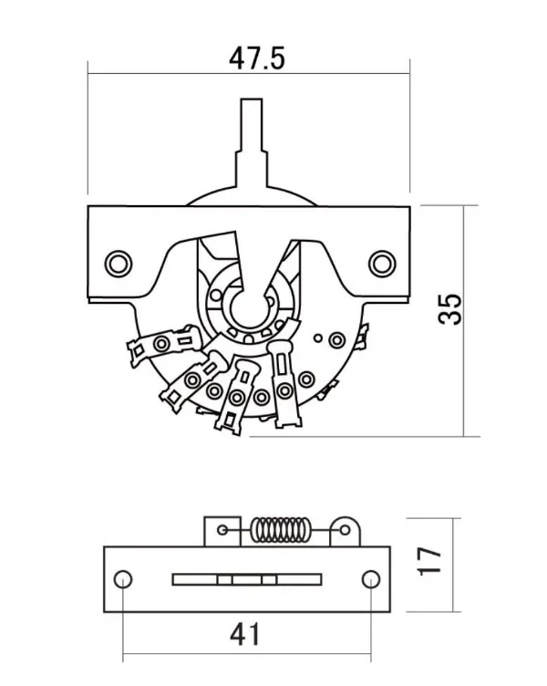 Hosco DM-30G 3-pólový Prepínač pre Gitaru Telecaster, Gombik Čierny Hosco DM-30G 3-pólový Prepínač pre Gitaru Telecaster, Gombik Čierny
