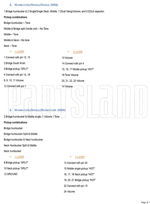 Partsland 5-polový prepínač MEGA pre elektrickú gitaru, Biely gombík Partsland 5-polový prepínač MEGA pre elektrickú gitaru, Biely gombík