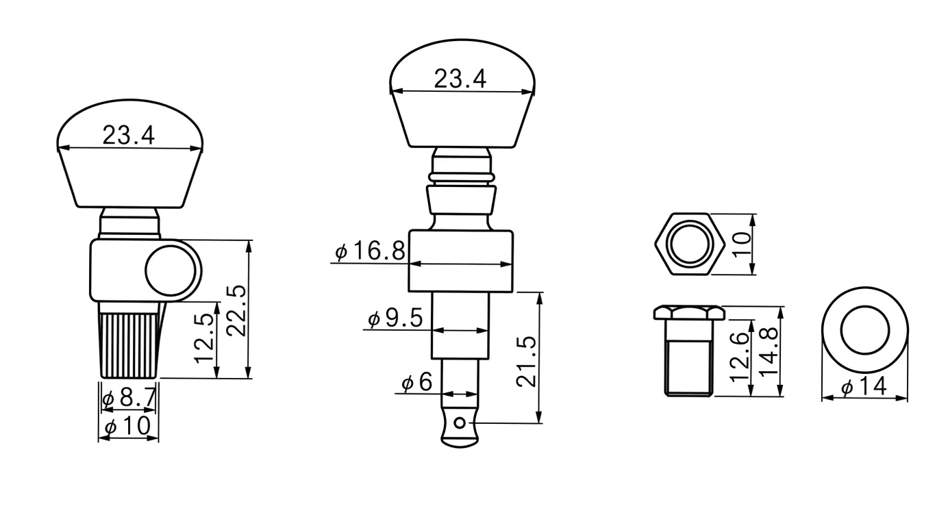 Partsland BJ-100 – Sada ladiacich mechaník pre banjo 4+1, Zlatá