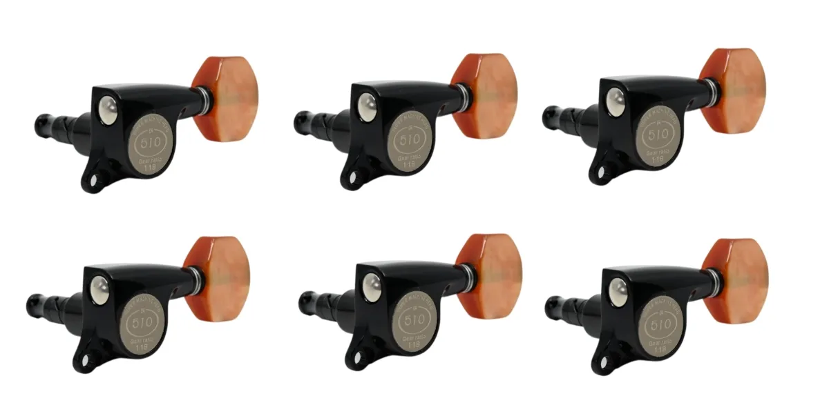 Gotoh SGS510Z-P8 – Exkluzívna sada ladiacich mechaník 6L, Čierna