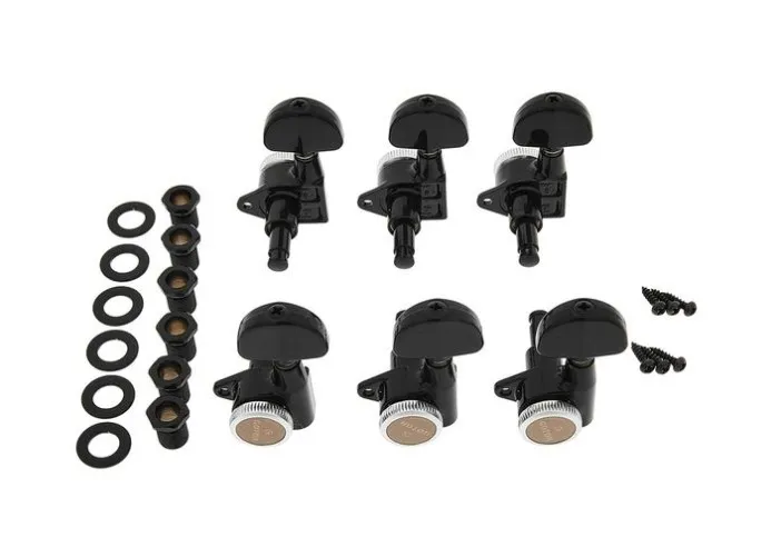 Gotoh SG301-20 MG-T Sada Uzamykateľných Ladiacich Mechanik pre Gitaru 3R+3L Čierna