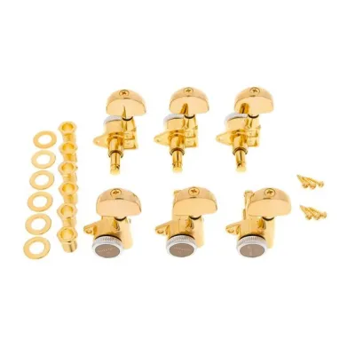 Gotoh SG301-20 MG-T Sada Uzamykateľných Ladiacich Mechanik pre Gitaru 3R+3L Zlatá