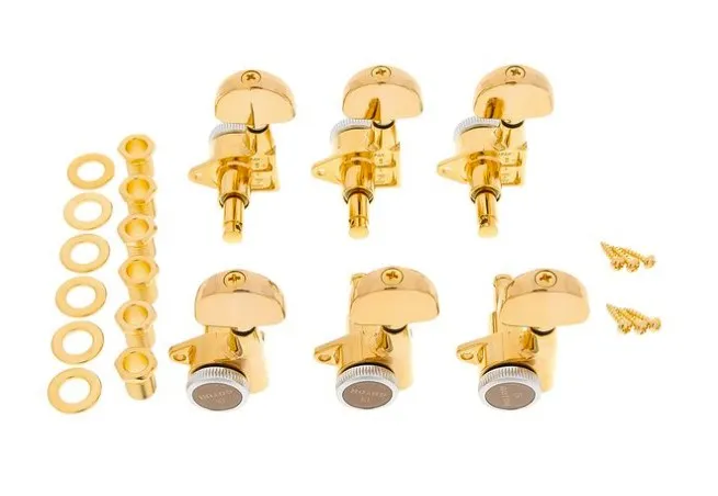 Gotoh SG301-20 MG-T Sada Uzamykateľných Ladiacich Mechanik pre Gitaru 3R+3L Zlatá