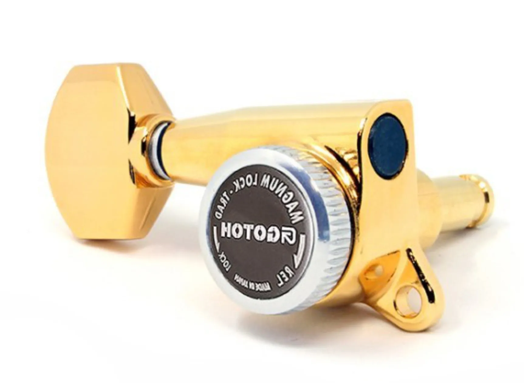 Gotoh SG381-07 MG-T Uzamykacia Ladiaca Mechanika pre Gitaru Pravá Strana 18,5mm Zlatá