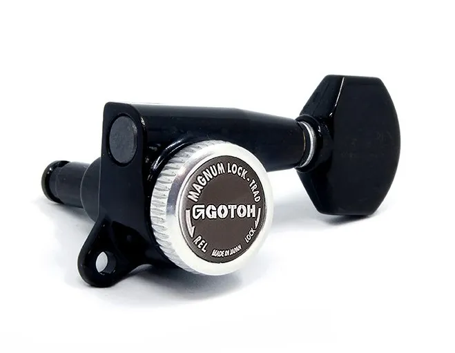Gotoh SG381-07 MG-T Uzamykacia Ladiaca Mechanika pre Gitaru Ľavá Strana 18,5mm Čierna