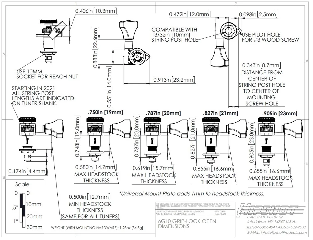 Hipshot 6GL0GT-21Uzamykacia Mechanika pre Gitaru- Pravá strana – Zlatá Hipshot 6GL0GT-21Uzamykacia Mechanika pre Gitaru- Pravá strana – Zlatá