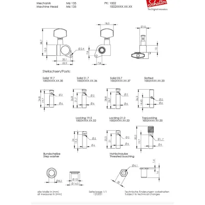 Schaller M6 135 Uzamykacia Ladiaca Mechanika Pre Gitaru Ľavá Strana Zlatá Old Type