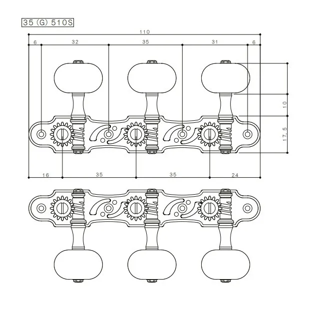 Gotoh 35G510SPNS Premium – Luxusné ladiace mechaniky pre klasickú gitaru