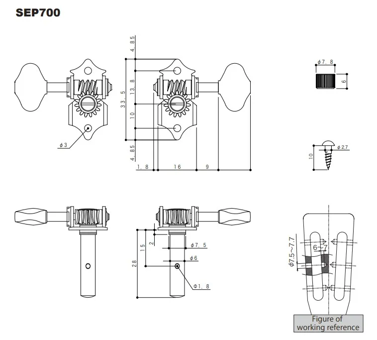 Gotoh SEP770-06M Sada Ladiacich Mechaník Pre Klasickú Gitaru 3R + 3L Chrom Gotoh SEP770-06M Sada Ladiacich Mechaník Pre Klasickú Gitaru 3R + 3L Chrom