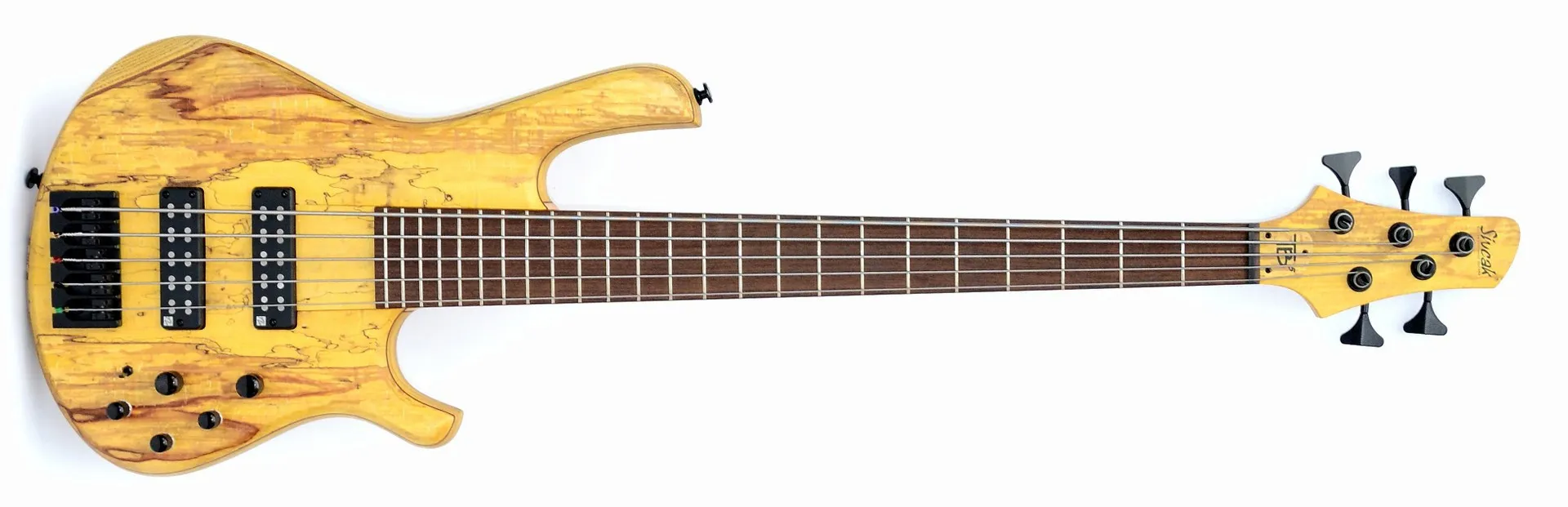 Sivčák TB-5-045211 – Prémiová 5-strunová basgitara Sivcak s elektronikou Aguilar OBP-3 a snímačmi Nordstrand