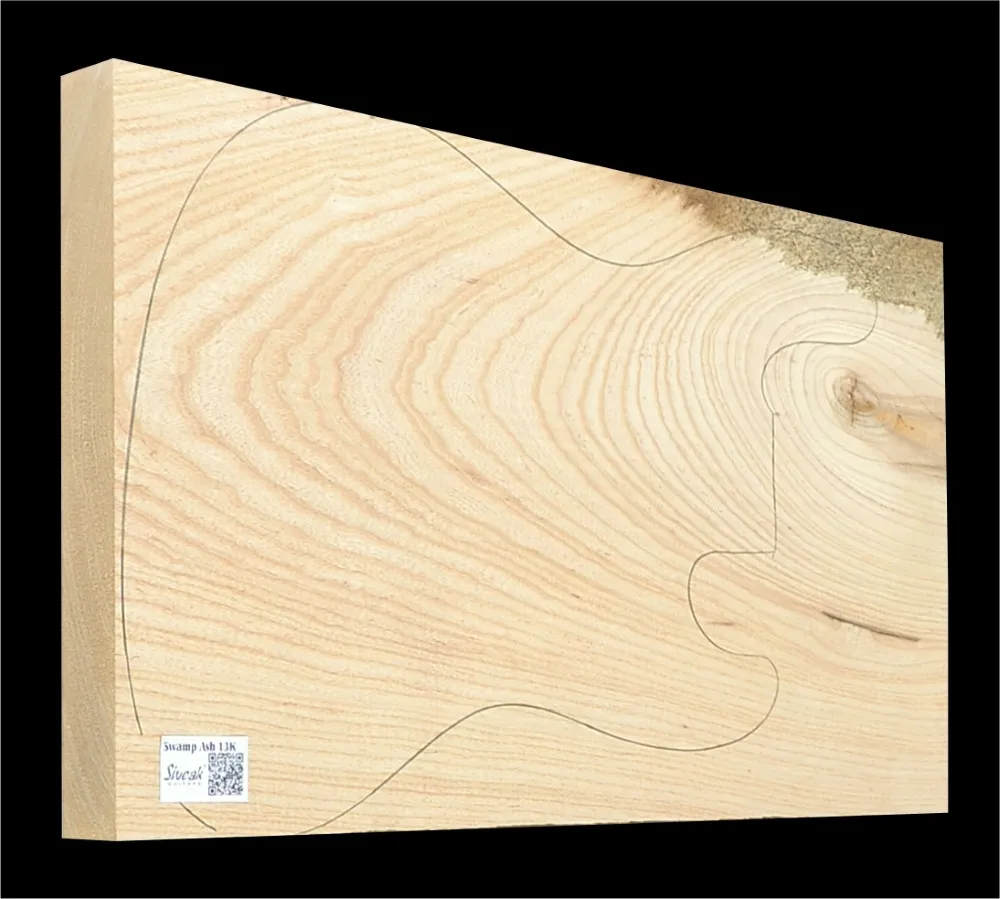 Swamp Ash Guitar Body Blank SWE 13K - 590 x 345 x 44 mm