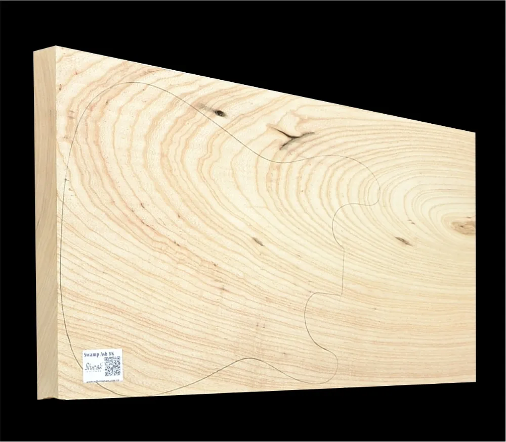 Swamp Ash Guitar Body Blank SWE 8K - 675 x 345 x 40 mm