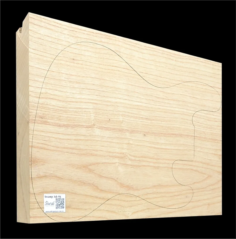 Swamp Ash Guitar Body Blank SWE 9K - 535 x 345 x 42 mm