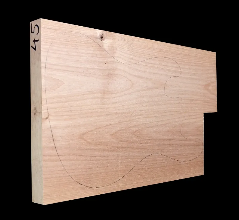 Red Alder Guitar Body Blank ARA 45 Caliber 615/540 x 383 x 46 mm