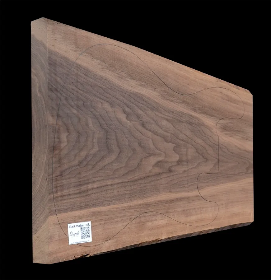 Orech Čierny USA Drevo na Gitaru- Basgitaru 575 x 390/320 x 46mm