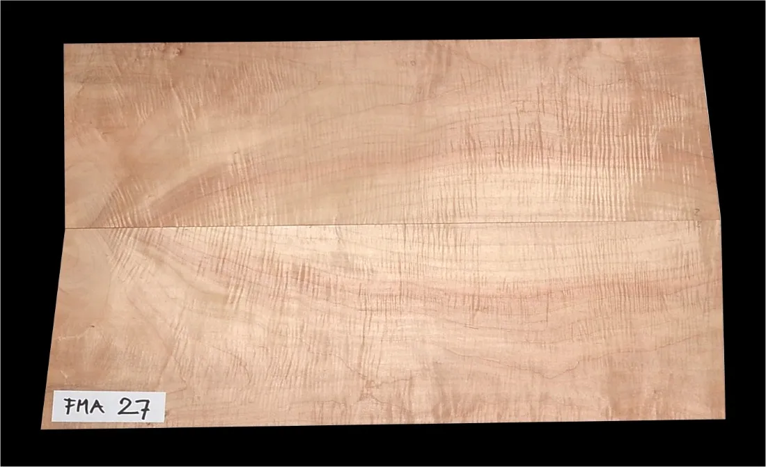 Javor Vlnitý Vrchná doska na Gitaru - Basgitaru FMA 27- 630 x 385 x 5,8 mm