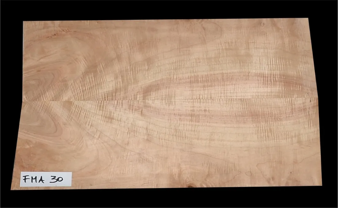 Javor Vlnitý Vrchná doska na Gitaru - Basgitaru FMA 30 - 630 x 390 x 5,8 mm