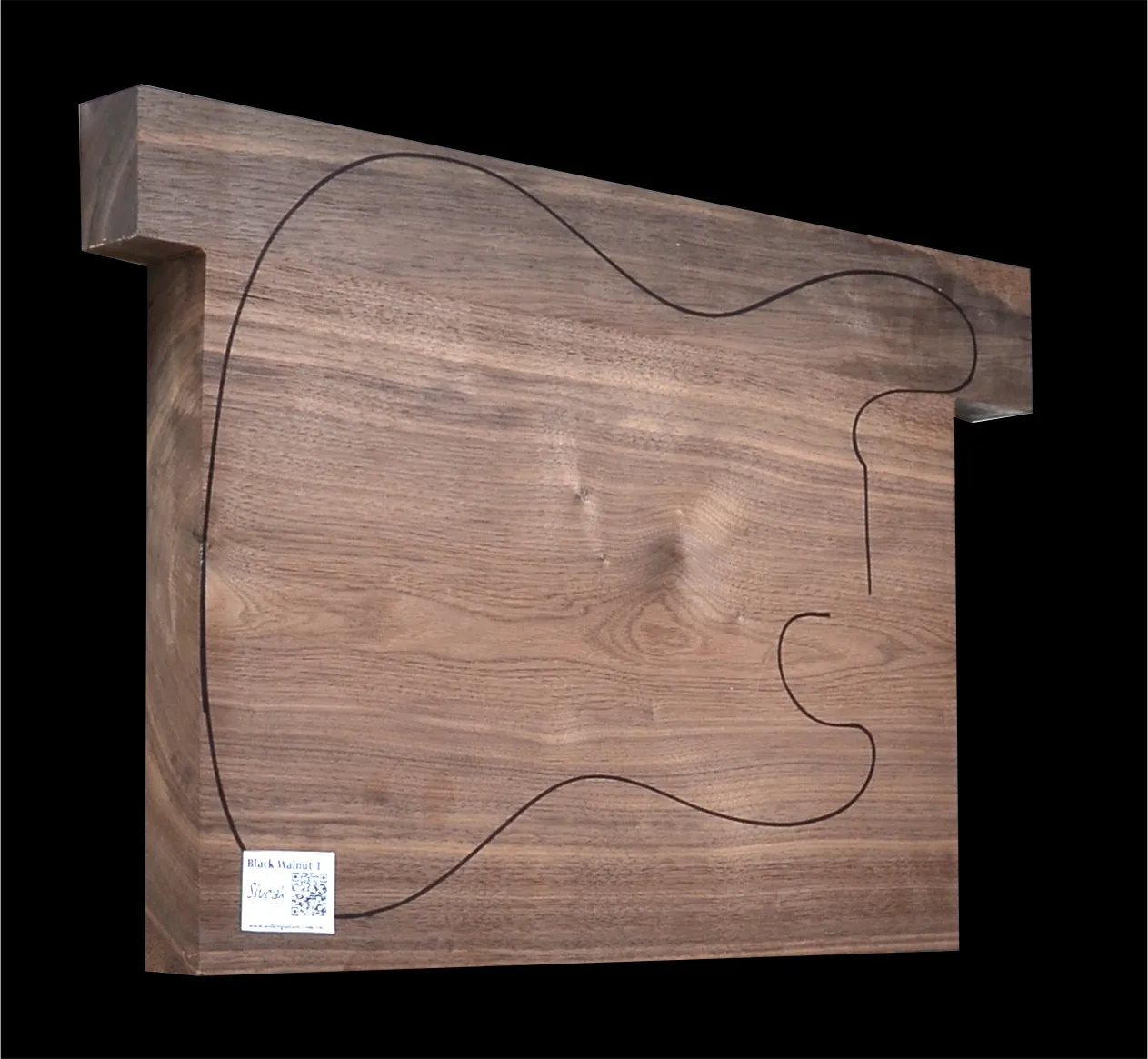 Orech Čierny USA Drevo na Gitaru- Basgitaru 505 x 380 x 45  mm