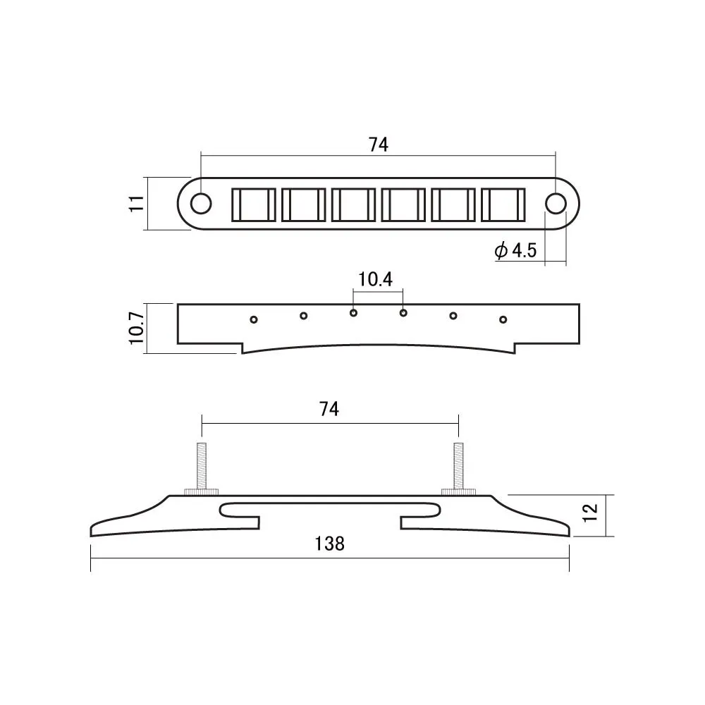 Hosco F-2820E - Tune-O-Matic Kobylka Pre Gitaru Archtop Nikel