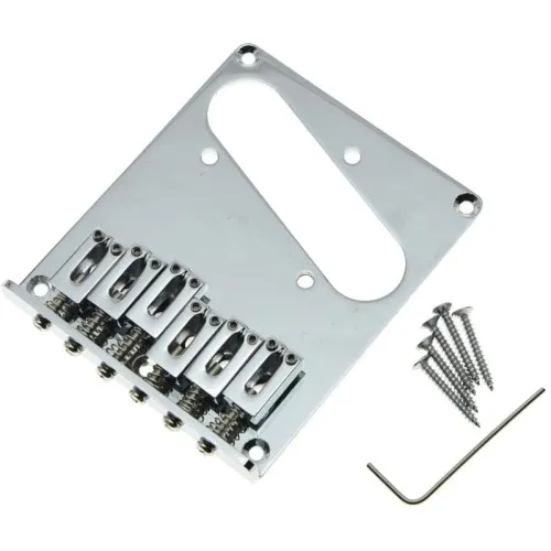 Partsland EG14 Pevná kobylka pre 6-strunovú gitaru typ Tele – Chrom