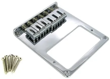 Partsland Pevná kobylka pre 6-strunovú gitaru typ Tele, Humbucker – Chróm